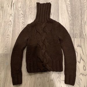 JCrew Cable Knit Chunky Sweater Brown Small